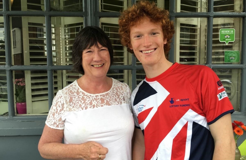 Pauline Latham OBE MP with Struan Caughey