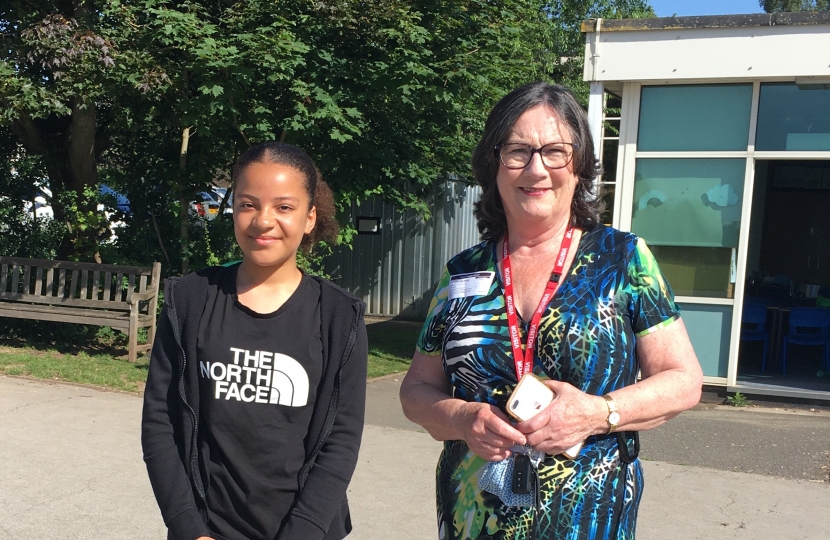 Pauline pictured with Angeline, Year 6, Lawn Primary School.