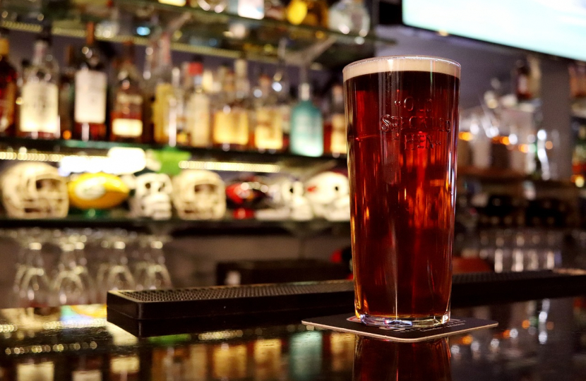 Pint of beer in pub