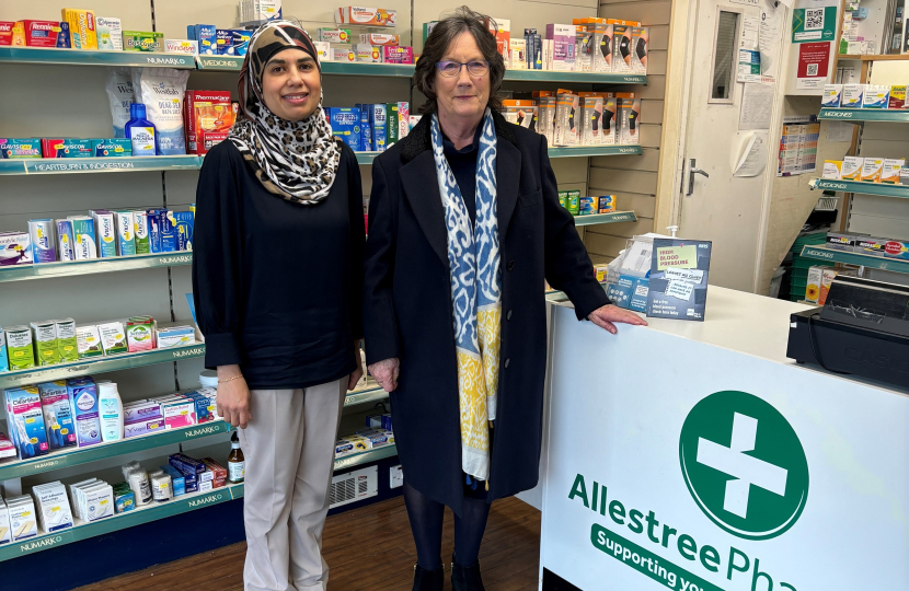 Pauline Latham at Allestree Pharmacy