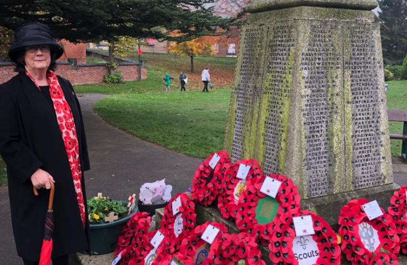 Pauline Latham OBE MP at Belper Remembrance Day Service