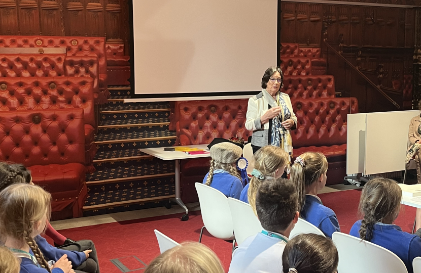 Pauline speaking to Morley Primary School children