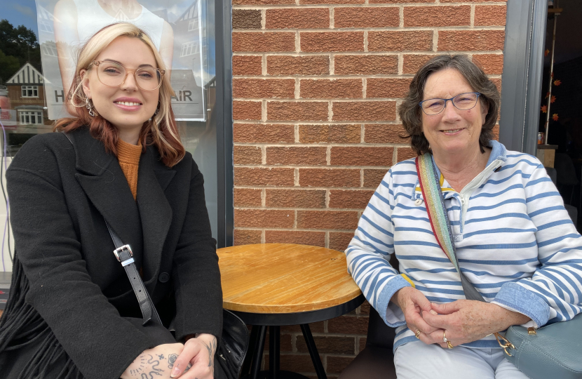 Pauline Latham OBE MP with Jessica Messenger