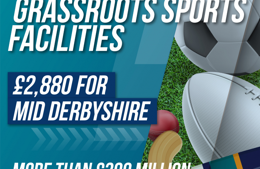 Mid Derbyshire receives £2880 in funding for grassroots sports facilities