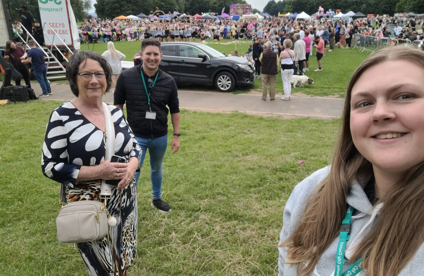 Attending Oakfest with Cllrs Freya Trewhella and Matthew Eyres