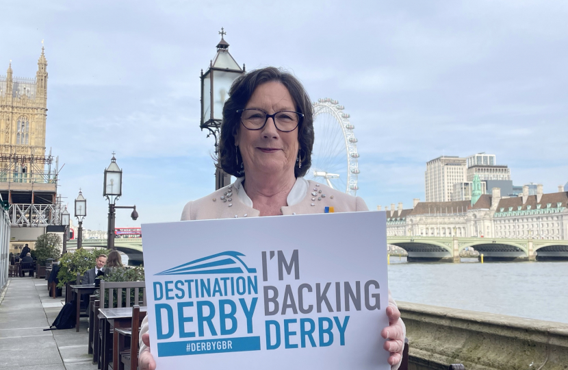 Pauline Latham OBE MP supporting Derby's GBR bid