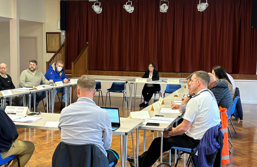 Pauline meeting key agencies after flooding in Mid Derbyshire