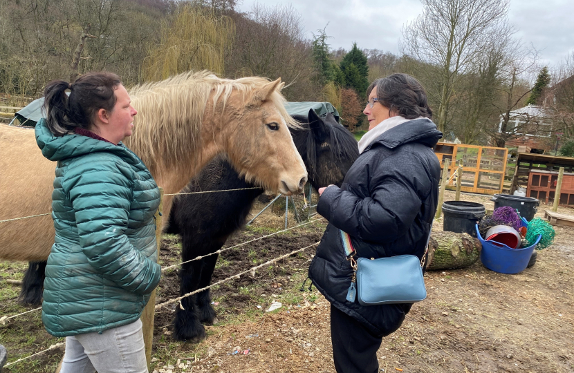 Pauline visiting Helping Hooves