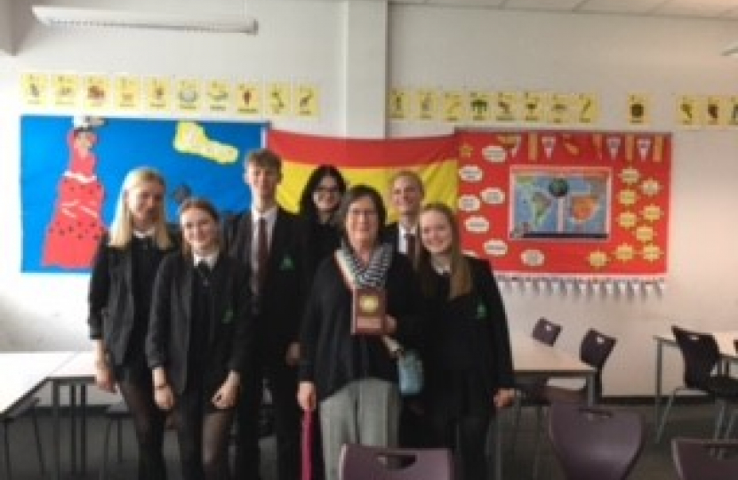 Pauline with winners of Derby City Debate competition