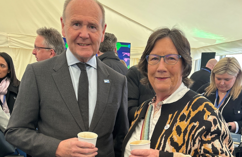 Pauline pictured with Sir John Peace, Midlands Engine