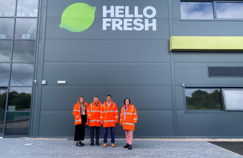 Outside HelloFresh distribution centre