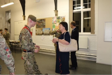 Pauline Latham OBE MP recently visits Derbyshire Army Cadet 