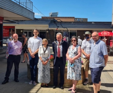 Pauline pictured with the Deputy Major, Councillor Alan Grimadell, his wife and local Allestree Councillors.