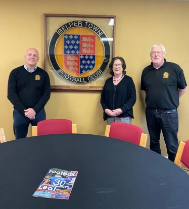 Pauline Latham OBE with club chairman and MD