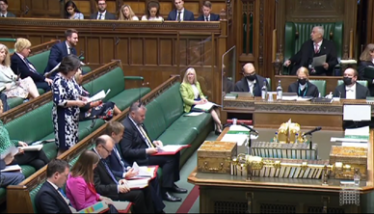 Pauline Latham OBE MP asking a question in the House of Commons