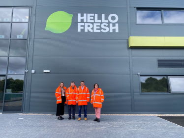 Outside HelloFresh distribution centre