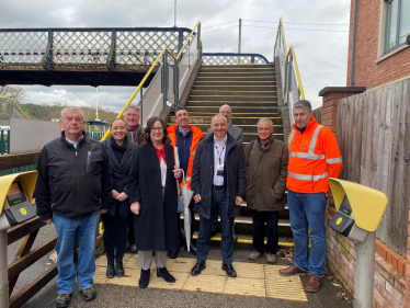 Pauline pictured with with reps from EMR, Network Rail, Derbyshire County Council, the Chair of Duffield Parish Council