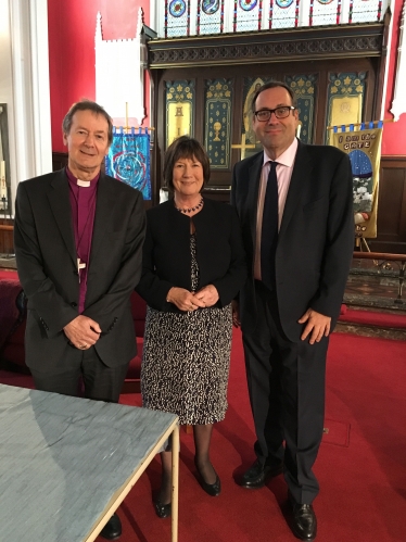 Rt Rev Alastair Redfern, Pauline Latham OBE MP, Richard Harrington MP